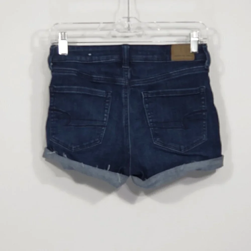 American Eagle Next Level Stretch Super Hi-Rise Shortie Shorts Cuffed Womens 2